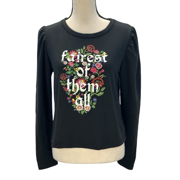 Disney Tops - Disney Snow White Fairest Of Them All Floral Print Top - Black - size Medium